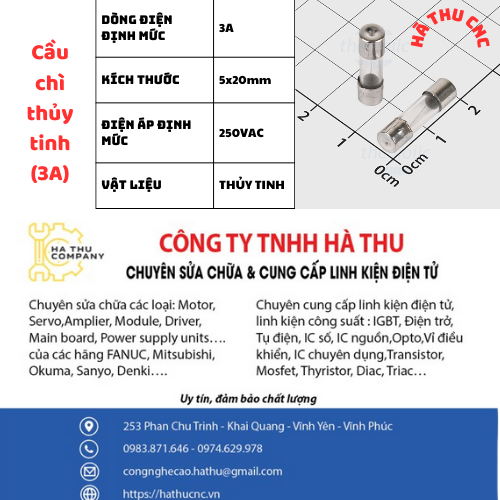 cầu chì thủy tinh 3A